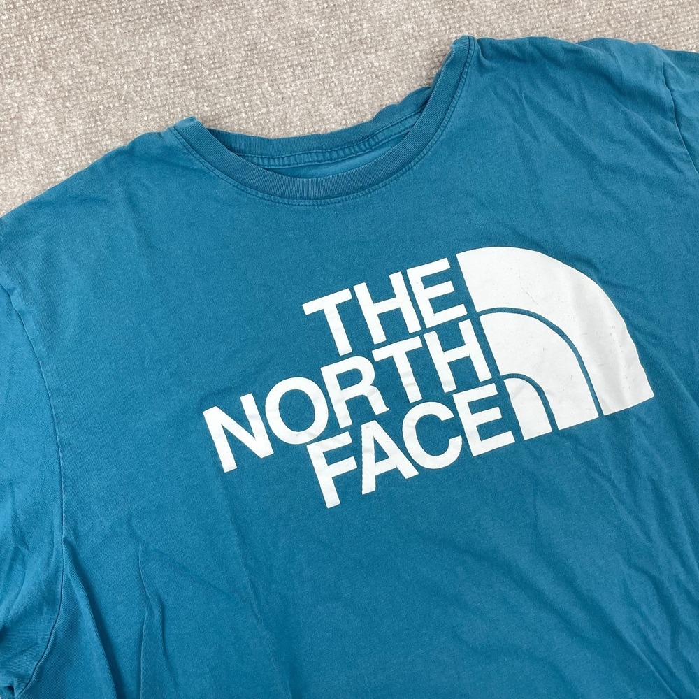 The North Face Easy T Shirt Mens XL Blue Logo Exploration Without Compromise